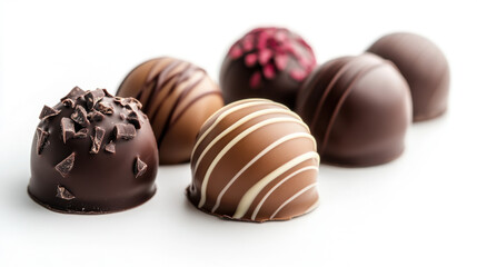 dark chocolate on white background isolated