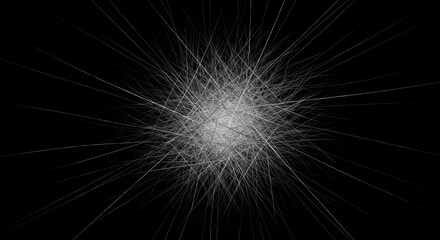Obraz premium Abstract explosion of radiating white lines on a dark background creating a dynamic visual effect