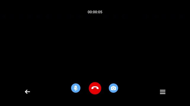 Video call screen overlay with alpha channel, Online meeting video call chat conferencing animation on transparent background