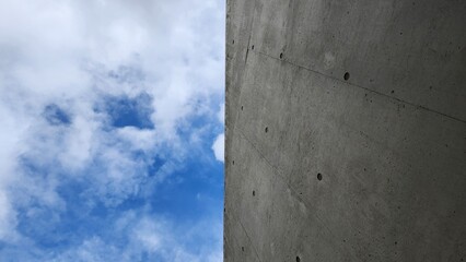 Exposed concrete wall and sky, simple background, exposed concrete wall, sky, sky background, sky image