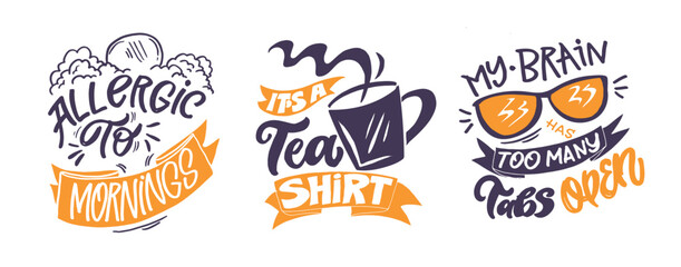 Cute hand drawn doodle lettering quote about sarcasm. Lettering for t-shirt design, mug print, bag print, clothes fashion. 100% hand drawn vector image.