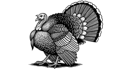 Illustration of a wild turkey isolated on transparent background © MSTHIRAMONY