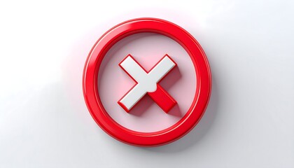 Fototapeta premium A 3D rendering of a glossy red circle with a white 