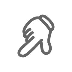 Gloved hand pointing down icon / 手袋をはめた手で下を指すピクトグラム