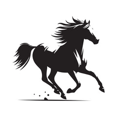 “Running Horse Silhouette Vector | Wild Horse Illustration”