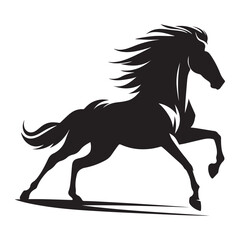 “Running Horse Silhouette Vector | Wild Horse Illustration”