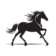 “Running Horse Silhouette Vector | Wild Horse Illustration”