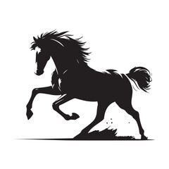 “Running Horse Silhouette Vector | Wild Horse Illustration”