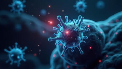 Microscopic View of Viruses Highlighting Targeted Therapy Innovations