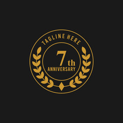 Fototapeta premium anniversary logo design, celebrating, commemorative logo, anniversary, birthday, party, thanksgiving, celebration, vector, badge, vintage, congratulations, greeting, invitation, certificate, template