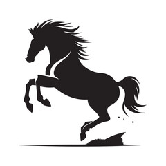 “Running Horse Silhouette Vector | Wild Horse Illustration”