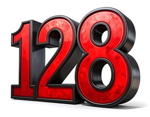 Bold red and black 3D number