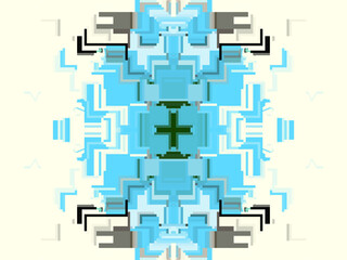 Abstract kaleidoscope design featuring symmetrical patterns. ideal for backgrounds or creative project