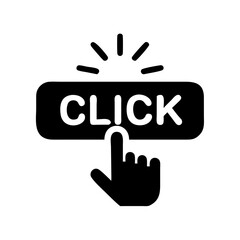 Fototapeta premium Red Click Button Icon with Transparent Background symbol