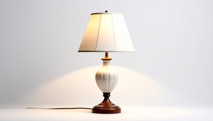 lamp on a wooden table