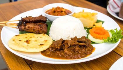 Diverse Asian meal platter