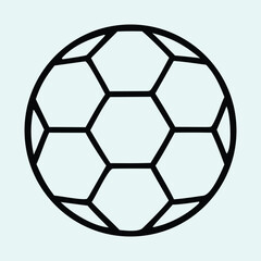 Fototapeta premium Minimalist black outline icon of a classic soccer ball, perfect for sports-themed designs, apps, and websites, representing athletic games and team play