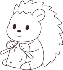 뜨개질하는 고슴도치