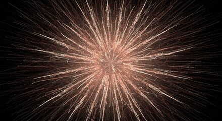Obraz premium : An explosive radial burst of fine lines and dots, starting dense in the center and fading out, creating a gradient effect with stippling.