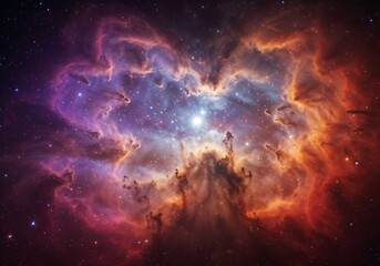 Stunning nebula displays vibrant colors and intricate cloud formations in deep space exploration