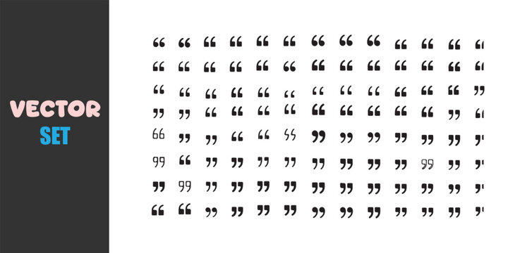 Pattern of quotation marks and apostrophes in black and white