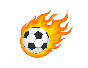 Obraz premium Soccer ball on fire
