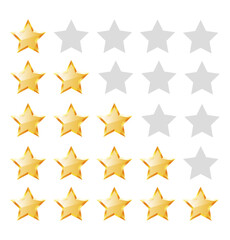 Customer experience or 5 star satisfaction rating. Line art. Vector icon for review apps and websites	