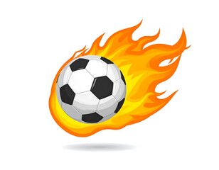 Obraz premium Soccer ball on fire