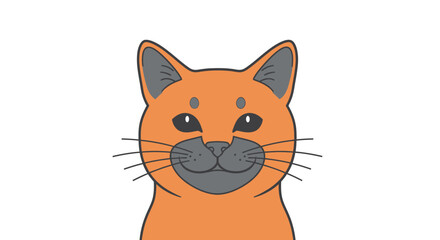 Cartoon illustration of a cute orange cat with a simple design and funny expression