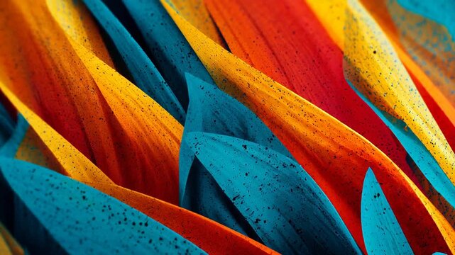 Colorful abstract feather pattern with vibrant textures