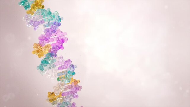 Glass DNA assembly &ndash; medical animation of nucleotide sequence