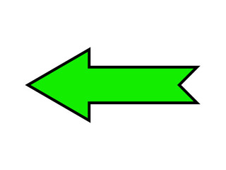 Green straight arrow icon left direction flat style. Arrow sign for website design, logo, app, UI. Arrow mark indicated the direction. Green arrow symbol. Vector illustration.