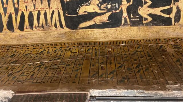 Depiction of Egyptian circumpolar stars with gods in the Tomb of Seti I, Valley of the Kings