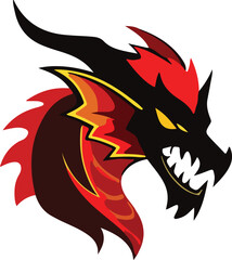 Naklejka premium Dragon Head Logo Vector Icon Illustration