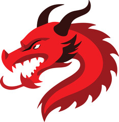 Dragon Head Logo Vector Icon Illustration