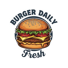 Burger Daily Fresh Restaurant Logo.