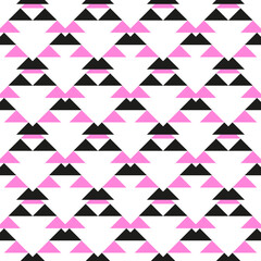 Triangular Geometric Pattern in Pink and Black