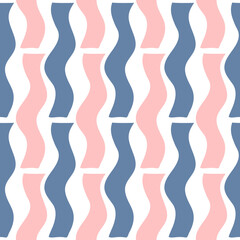 Seamless Pattern With Pink and Blue Waves