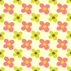 Abstract geometric floral seamless pattern.