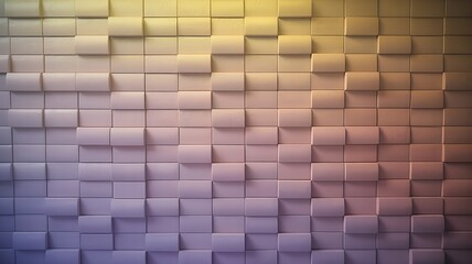 Abstract 3d wall design featuring a gradient color palette and cuboid pattern suitable for backgrounds and design elements