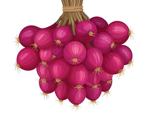 Bunch of vibrant red onions