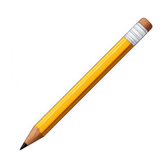 Classic yellow pencil illustration, an essential school and office stationery object for writing and drawing. This isolated art inspires creativity for education