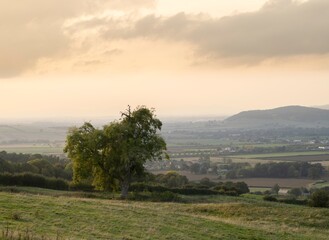 Fototapeta premium Countryside at Lower Coscombe, Cotswolds, Gloucestershire, England