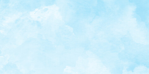 Abstract watercolor blue sky, painterly clouds and gradient, white clouds in a gentle watercolor style image, watercolor painting of a bright blue sky above a landscape of soft.