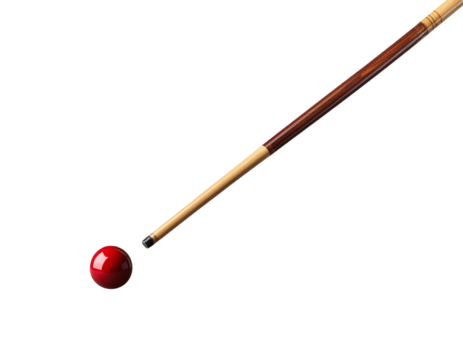 - A polished cue stick poised for the perfect shot symbolizes precision focus and the quiet on transparent background