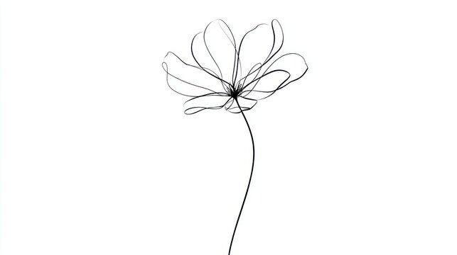Simple line drawing of a flower