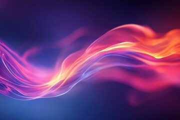 Colorful abstract wave of light patterns in vibrant hues flowing across a dark background