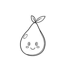 Cartoon fruit line art