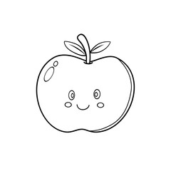 Cartoon fruit line art