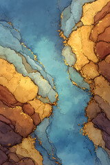 Fototapeta premium Fluid abstract artwork calm environment digital art vibrant colors